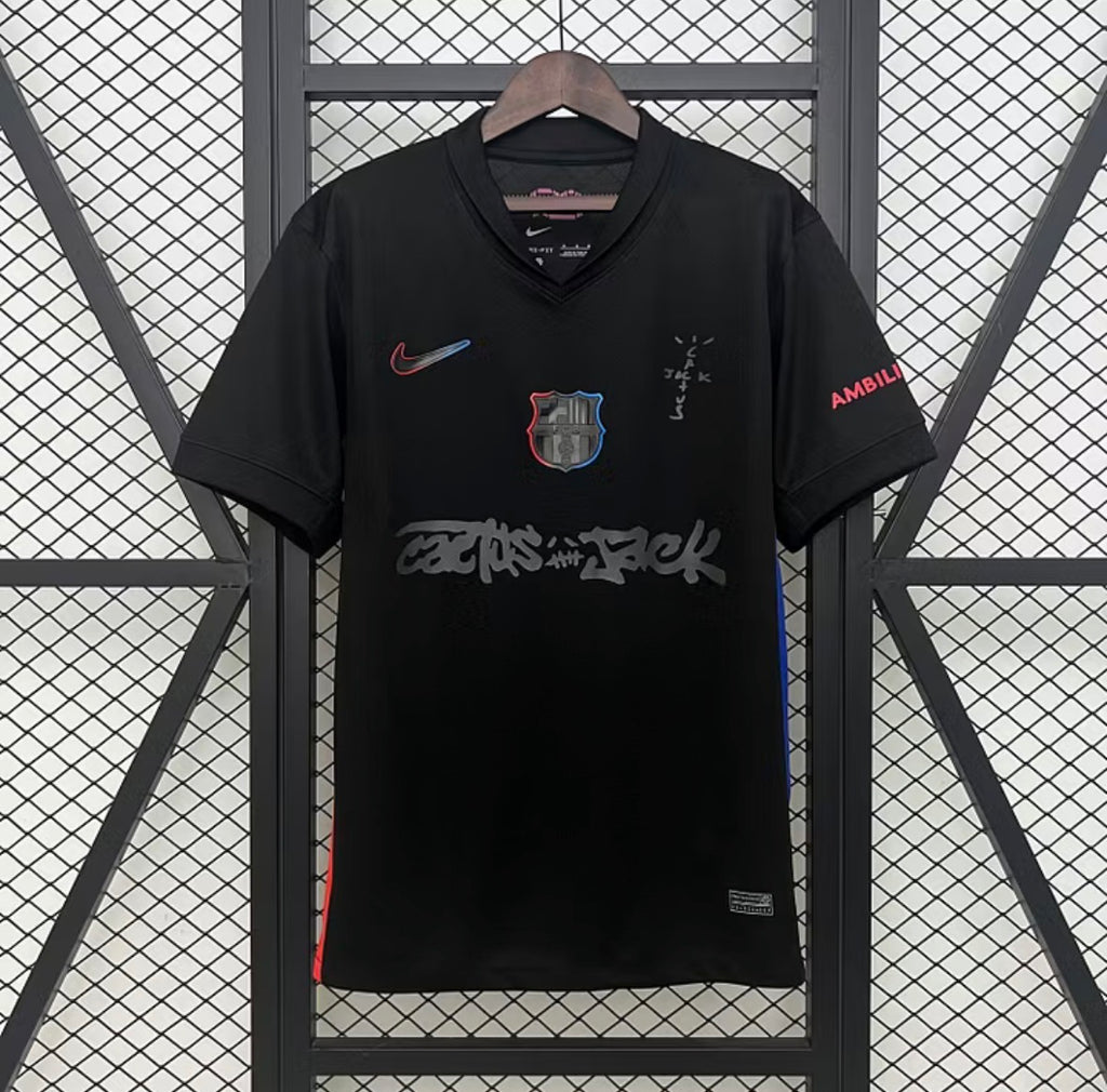 2024/2025 Barcelona Travis Scott Joint Edition Black Football Shirt 1:1