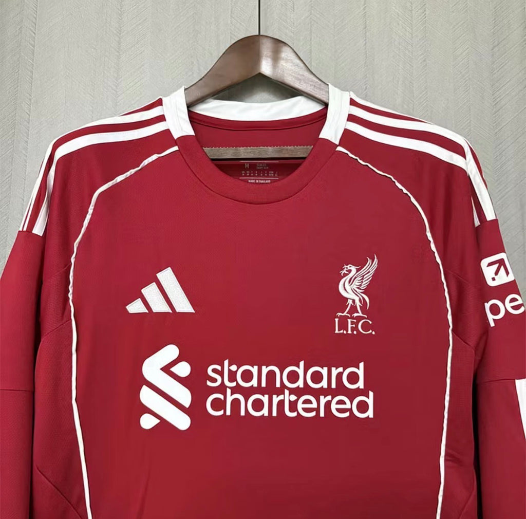 2025/2026 Long Sleeve Liverpool Home Football Shirt 1:1